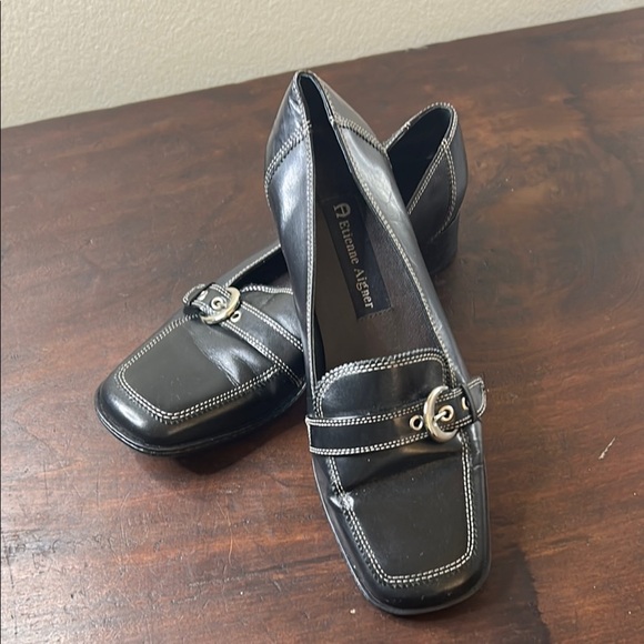 Etienne Aigner Black Flats Stylish Loafers - Picture 1 of 10